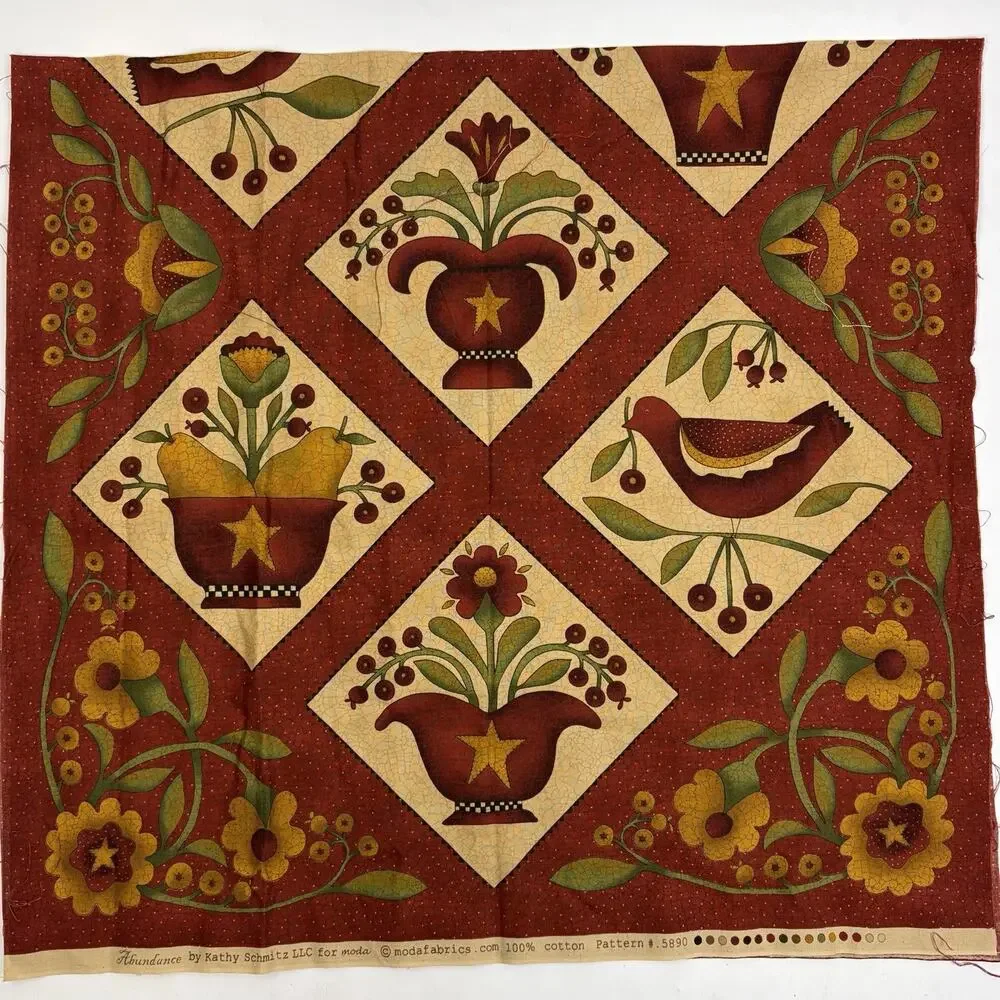 ABUNDANCE by Kathy Schmitz For Moda Pattern 5890 Cotton Fabric Panel 5/8 Yard